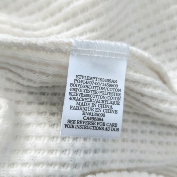 NWT Altar'd State Samantha Top Waffle Knit Ivory Blue Grey Bell Sleeves - Size M - Picture 12 of 15